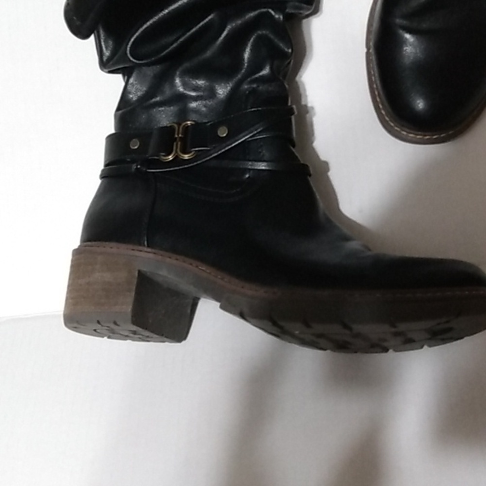Tall Black Slouch  White Mountain crammers Boot 8.5 - Picture 6 of 16